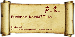Puchner Kordélia névjegykártya